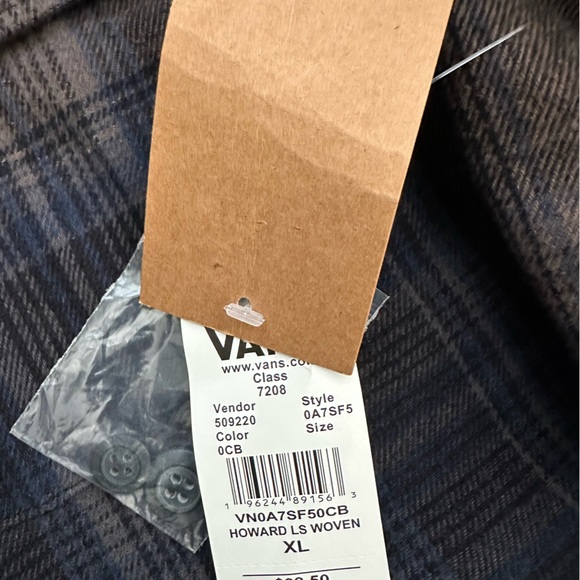 Vans Men's Black and Brown Plaid Shirt Jacket - Picture 3 of 3